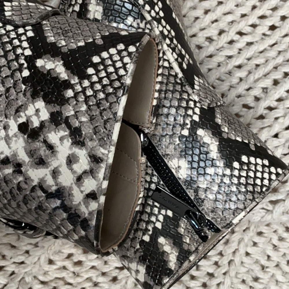 Michael Kors Black and Gray Snakeskin Ankle Boots - Picture 3 of 5